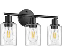 WQHPLMD Retro Industrial Farmhouse Vanity Sconce with Clear Glass Lamp - for Mirror Cabinets & Dressing Tables