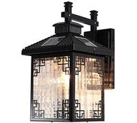 WQHPLMD Retro Industrial Garden Wall Light, Aluminum Antirust Solar Glass Outdoor Lantern