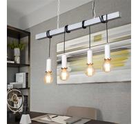 WQHPLMD Retro Industrial Pendant Light,4-Lights Chandelier Farmhouse Dining Room Hanging Lamp