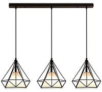 WQHPLMD Retro Industrial Style Three-Head Chandelier for Living Room and Dining Room