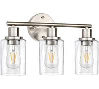 WQHPLMD Retro Industrial Vanity Sconce, Clear Glass Lamp for Mirror Cabinets and Dressing Tables (3-Light)
