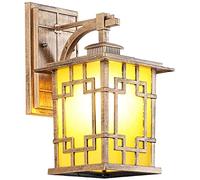 WQHPLMD Retro IP55 Waterproof Outdoor Wall Light LED Aluminum Glass Shade Sconce Lamp Exterior Wall Lantern Hallway Garden Staircase Wall Mount Light