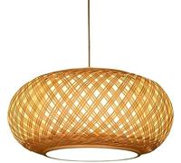 WQHPLMD Retro Japanese Style Chandelier e27 1 Lamp Handmade Pendant Light homestay Bedroom Living Room Study Room Rattan Decoration Hanging Lamp Indoor Home Lighting