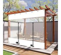 WQHPLMD Rideaux De Bâche Transparents Imperméables, Couverture De Bâche en PVC De 0,3 Mm avec Œillets, Panneaux Latéraux De Bâche Transparente Blanche pour Abri De Voiture De Tonnelle De Pergola,