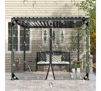 WQHPLMD Rideaux De Bâche Transparents Imperméables,Panneaux Latéraux De Bâche Transparente pour Tonnelle De Pergola,Rideaux Extérieurs avec Fermeture Éclair,Feuille De Couverture De Bâche en Plastique