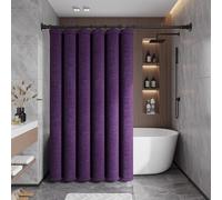 WQHPLMD Rideaux de Douche Violette pour Tissu de Salle de Bain, Rideau de Douche d'hôtel en Polyester avec Crochets en Lin Look Violet, 36x78 Pouces