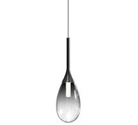 WQHPLMD Rose Gold Glass Teardrop Pendant Light Kitchen Amber Clear Glass and Black LED Ceiling Hanging Pendant Light Smoke Grey Industrial Chandelier for Bedroom Dining Room Hallway Coffee Shop