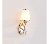 WQHPLMD Rose Gold Industrial Wall Light with Glass Shade for Living Room and Bedroom - Hardwire Connection (E14)