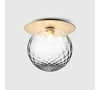 WQHPLMD Round Copper Wall Sconce with Clear Glass Light Fixture for Bedroom, Bathroom and Living Room Decor