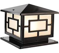 WQHPLMD Rust-Resistant Post Lamp with Acrylic Shade for Outdoor Garden & Patio - IP54 Weatherproof Aluminum Fixture