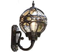 WQHPLMD Rustic Black Aluminum Wall Lantern for Garden Entrance and Path Lighting