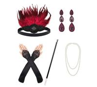 WQHPLMD Sparkling Rhinestone Headwear Feathered Headgear Set Alluring Feathered Comfortable for Halloween Singles Party