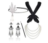 WQHPLMD Sparkling Rhinestone Headwear Feathered Headgear Set Alluring Feathered Comfortable for Halloween Singles Party
