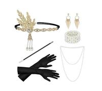 WQHPLMD Sparkling Rhinestone Headwear Feathered Headgear Set Alluring Feathered Comfortable for Halloween Singles Party