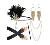 WQHPLMD Sparkling Rhinestone Headwear Feathered Headgear Set Alluring Feathered Comfortable for Halloween Singles Party