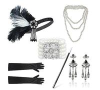 WQHPLMD Sparkling Rhinestone Headwear Feathered Headgear Set Alluring Feathered Comfortable for Halloween Singles Party