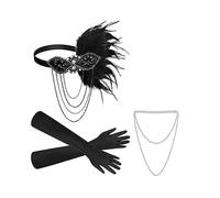 WQHPLMD Sparkling Rhinestone Headwear Feathered Headgear Set Alluring Feathered Comfortable for Halloween Singles Party