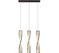 WQHPLMD Spiral Luxury Crystal Pendant Light Gold Dimmable LED Staircase Chandelier Black Ceiling Hanging Lamp for Dining Room Home Decor Bedroom Living Room Suspended Light Fixture