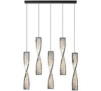 WQHPLMD Spiral Luxury Crystal Pendant Light Gold Dimmable LED Staircase Chandelier Black Ceiling Hanging Lamp for Dining Room Home Decor Bedroom Living Room Suspended Light Fixture