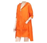 WQHPLMD Spring Summer Female Jacket Outwear Fashion Loose Casual Long Solid Hooded Thin Coat