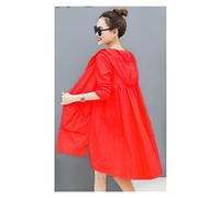 WQHPLMD Spring Summer Female Jacket Outwear Fashion Loose Casual Long Solid Hooded Thin Coat