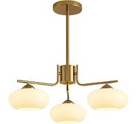 WQHPLMD Sputnik Branch Cluster Milk Glass Bubble Chandelier Flush Mount Mid Century Pendant Light Vintage Gold Large Ceiling Hanging Lamp for Dining Room Living Room Kitchen Bedroom Farmhouse
