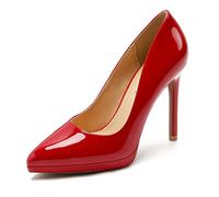 WQHPLMD Stiletto Heels Women's Thick Bottom Patent Leather Slip on High Heel Pointed Toe Shallow Mouth Stiletto Sandals 11CM Heels 1.3CM Sole