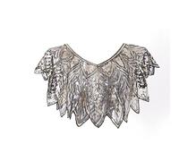 WQHPLMD Summer Beading Elegant Shawl Wrap Black Lace Bolero Women Short Cape Sequined Sparking Jacket Shrug (Color : C, Size : One Size)