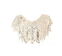 WQHPLMD Summer Beading Elegant Shawl Wrap Black Lace Bolero Women Short Cape Sequined Sparking Jacket Shrug (Color : B, Size : One Size)