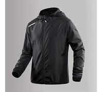 WQHPLMD Summer Outdoor Sun Protection Clothing Popular Skin Clothing Thin Waterproof Breathable Sun Protection Clothing Men's Sports (Color : Black, Size : Small)