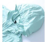 WQHPLMD Summer Skin Coat Men Letter Print Hooded Casual Thin Jacket Sun Protection Clothing Men (Color : Blue, Size : L)