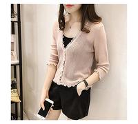 WQHPLMD Summer Women Cardigan Jacket Air-Conditioning Shirt Thin Short Coat Fungus Edge Sunscreen Shawl Outerwear