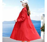 WQHPLMD Sun Protection Clothing Women's Mid-Length Over-The-Knee Korean Style Western Style Ice Silk Thin Wild Sun Protection Windbreaker Jacket