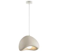 WQHPLMD Suspension Industrielle Moderne pour îlot de Cuisine, scandinave Gris Blanc pour Salle à Manger, Grand Abat-Jour en résine de béton, plafonnier Suspendu en Forme de nid d'oiseau pour