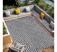 WQHPLMD Tapis de Paille en Plastique d'extérieur imperméable résistant aux UV de 1,5 x 2,4 m - Tapis réversible intérieur/extérieur pour Patio, terrasse, Camping, Camping-Car, Balcon ; Tapis de