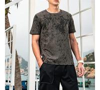WQHPLMD Tie-Dye T-Shirt Men's Short-Sleeved Summer Color Dots Chinese Style Half-Sleeve T-Shirt (Color : A, Size : XXXL Code)