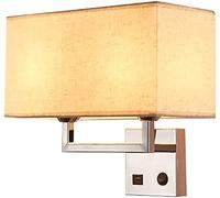 WQHPLMD Tissumadhe Metal s Nordique USB Mural lumière avec Interrupteur de poussée, Appliques murales géométriques, salles de Chambre à Coucher intérieurs Lumières murales d'étude