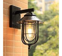 WQHPLMD Traditional Outdoor Wall Lantern Black Birdcage Upside Down Aluminum Sconce Retro Wrought Iron Balcony Light Nordic Creative Garden Lamp