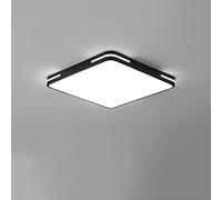 WQHPLMD Ultra-Thin Square 24w Flush Mount LED Ceiling Light Fixture Study Bedroom LED Ceiling Lamp Variable Three-Color Lighting for Living Room Ceiling Lighting(Color:Noir,Size:40c