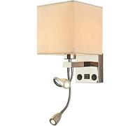 WQHPLMD USB Headboard Reading Light with Gooseneck Arm Bedside Decor for Living Room Bedroom Hardwired Sconces Fabric Lamp