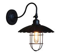 WQHPLMD Vintage Black Metal Wall Lamp Sconce avec Arm Long Lit de Cuisine Noir Vintage pour Chambre, Salle à Manger Salon