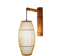 WQHPLMD Vintage Handmade Rattan Light with Elegant LED Lampshade, 22 x 40cm for Bedroom and Living Room