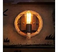 WQHPLMD Vintage Hemp Rope Chandelier - Elegant Home Decor & Background Lighting