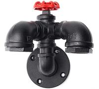 WQHPLMD Vintage Industrial Steampunk Pipe Wall Mounted Lamp - Gold Rust & Black Iron