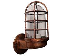 WQHPLMD Vintage Iron Art Lamp with Bronze Glass - Retro Corner Sconce
