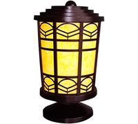 WQHPLMD Vintage Marble Shade Japanese Bronze Post Light - Garden & Patio Decor