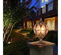 WQHPLMD Warmest Safe LED Outdoor Garden Column Light for E27 - Rust-Resistant Aluminum and Glass