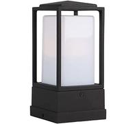 WQHPLMD Waterproof LED Post Lantern - Black Outdoor Garden Pathway Light Brick Fence Patio Lamp