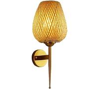 WQHPLMD Weaving Art Wall Lights Rattan New Chinese Style Decorative Sconce for Bedroom Kitchen Living Room