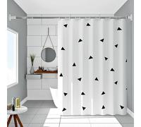 WQHPLMD with Grommets, Peva Curtains Bathroom Black Triangles Pattern, 120x200 Bathtub Shower Curtain for Hotel